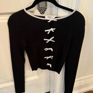 Ardene Black Sweater with White Accents